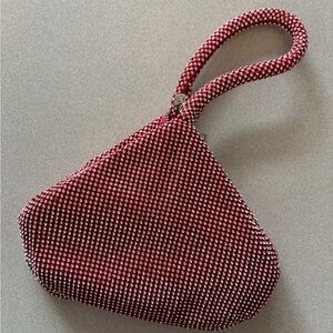 INC International Concepts Red and White Beaded Clutch